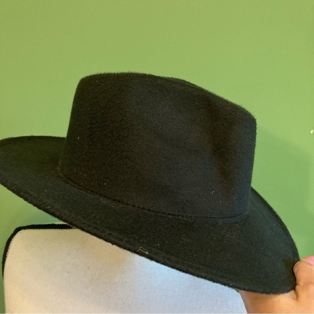 Black Wool Blend Hat